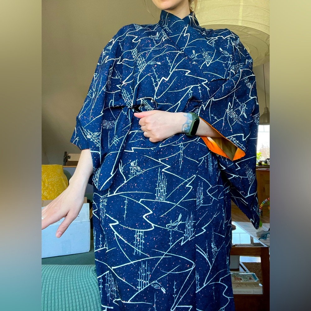 Vintage long SILK Japanese Kimono